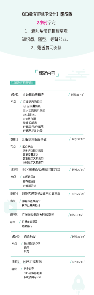 图片[1]-期末不挂科 | 高数帮汇编语言程序设计2小时期末突击课网课资源-青椰小屋